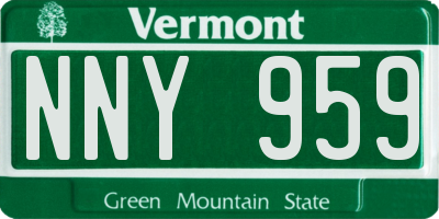 VT license plate NNY959