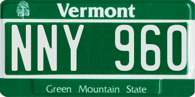 VT license plate NNY960