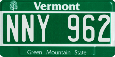 VT license plate NNY962