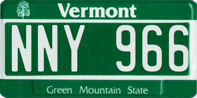 VT license plate NNY966
