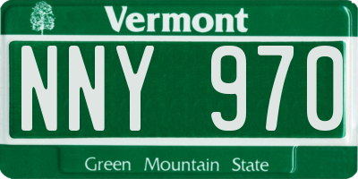 VT license plate NNY970