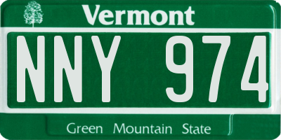 VT license plate NNY974