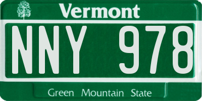 VT license plate NNY978