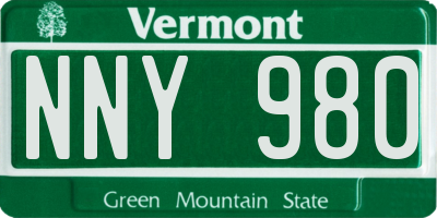 VT license plate NNY980