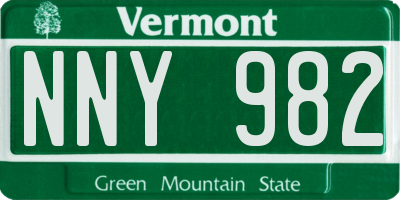 VT license plate NNY982