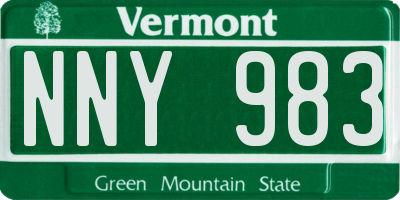 VT license plate NNY983