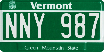 VT license plate NNY987