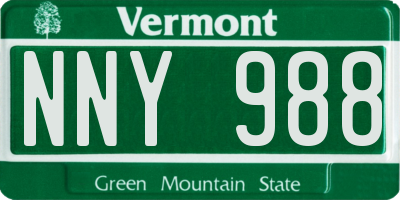 VT license plate NNY988