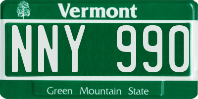 VT license plate NNY990