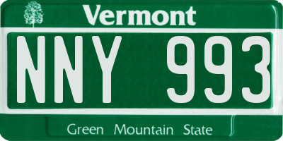 VT license plate NNY993