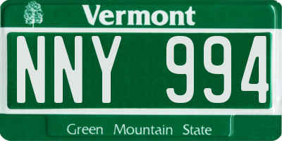 VT license plate NNY994