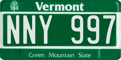 VT license plate NNY997