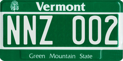VT license plate NNZ002