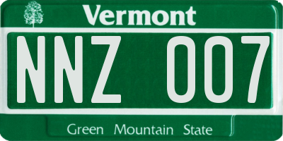 VT license plate NNZ007