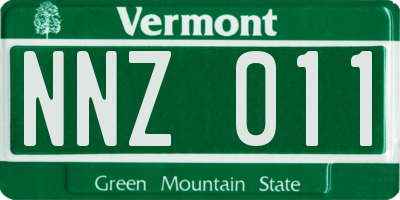 VT license plate NNZ011