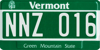 VT license plate NNZ016