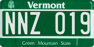 VT license plate NNZ019
