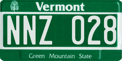 VT license plate NNZ028