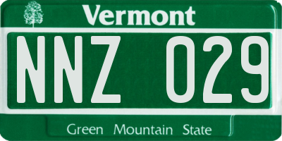 VT license plate NNZ029