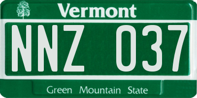 VT license plate NNZ037