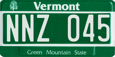 VT license plate NNZ045