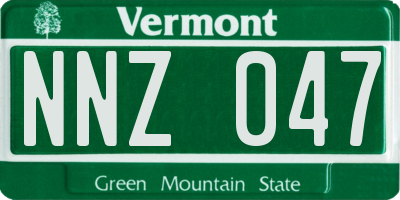 VT license plate NNZ047