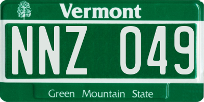 VT license plate NNZ049