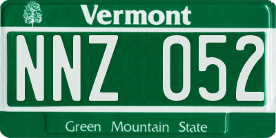 VT license plate NNZ052