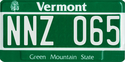 VT license plate NNZ065