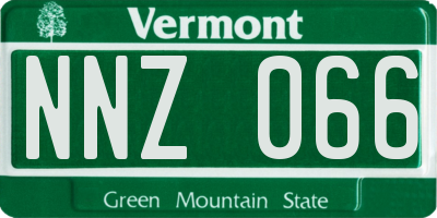 VT license plate NNZ066