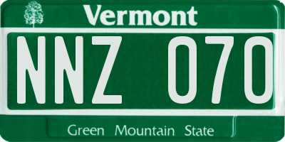 VT license plate NNZ070