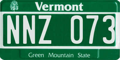 VT license plate NNZ073