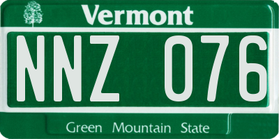 VT license plate NNZ076