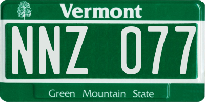 VT license plate NNZ077