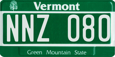 VT license plate NNZ080