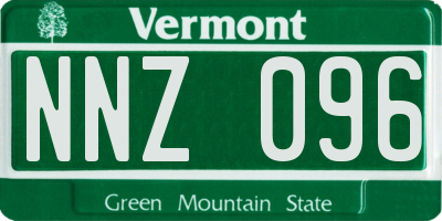VT license plate NNZ096