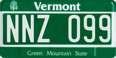 VT license plate NNZ099