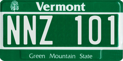 VT license plate NNZ101