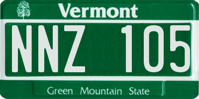 VT license plate NNZ105