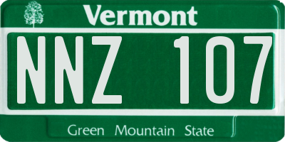 VT license plate NNZ107