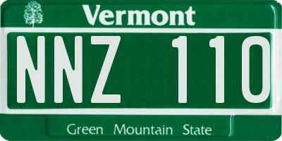 VT license plate NNZ110