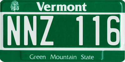 VT license plate NNZ116