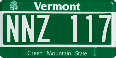 VT license plate NNZ117