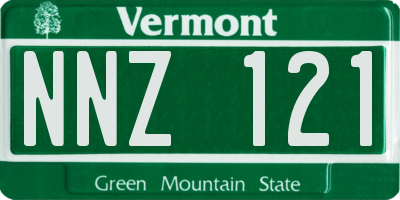 VT license plate NNZ121