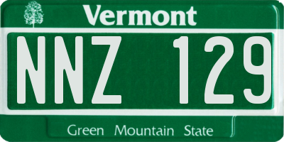 VT license plate NNZ129