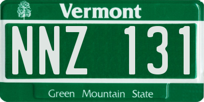 VT license plate NNZ131