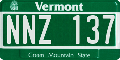 VT license plate NNZ137