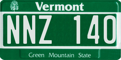 VT license plate NNZ140