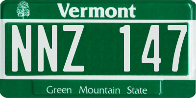 VT license plate NNZ147
