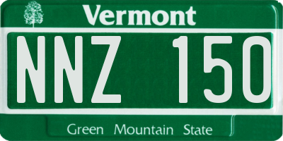 VT license plate NNZ150